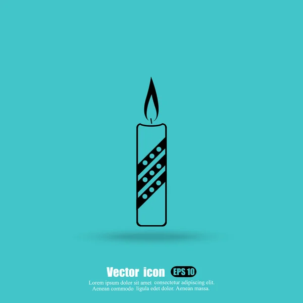 Burning candle icon — Stock Vector