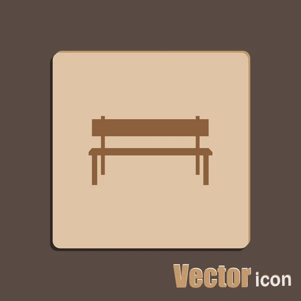 Wooden bench icon — Stock Vector