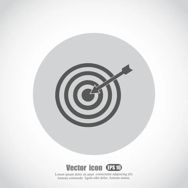 Flecha en el icono de destino — Vector de stock