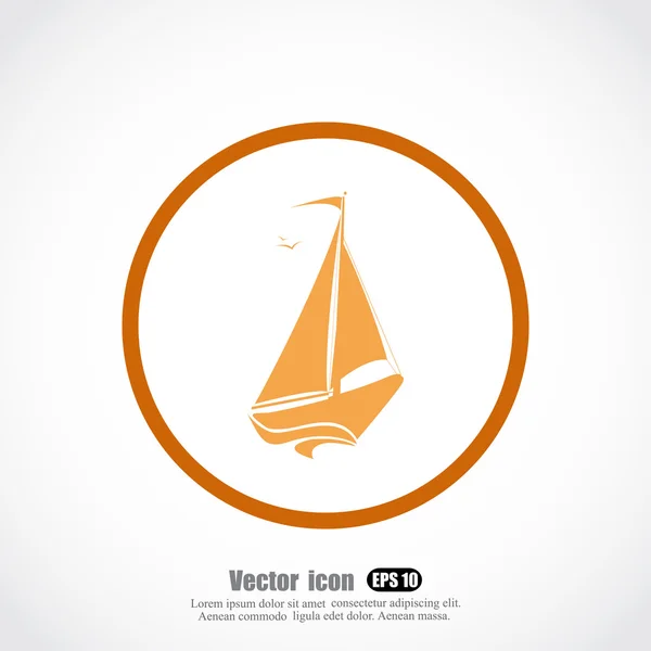 Segelboot-Ikone — Stockvektor