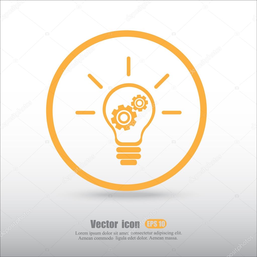 cogs in light bulb icon