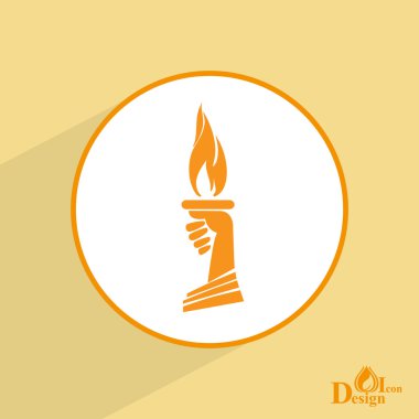 meşale alev el simgesi