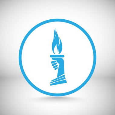 meşale alev el simgesi