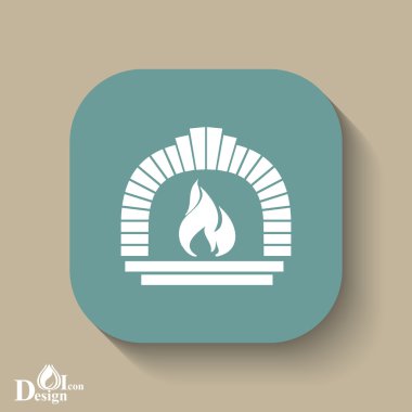 yanan şömine simgesi