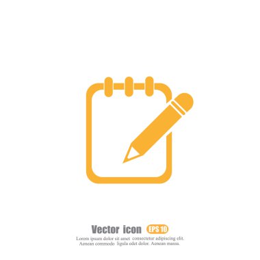Not defteri ve kalem simgesini