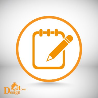 Not defteri ve kalem simgesini