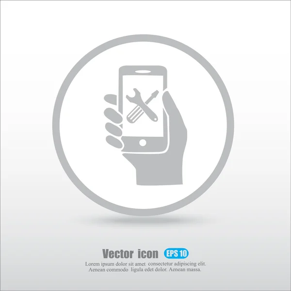 Icono de configuración del teléfono — Vector de stock