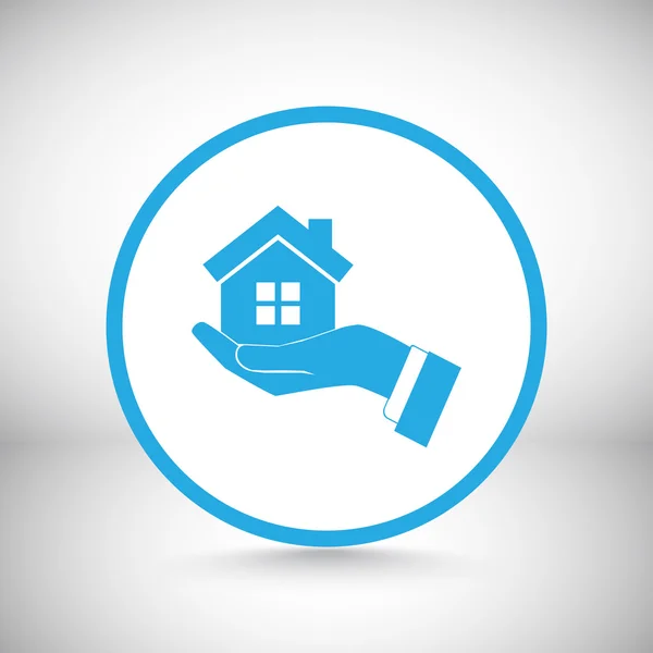 House in hand icon — Stock Vector