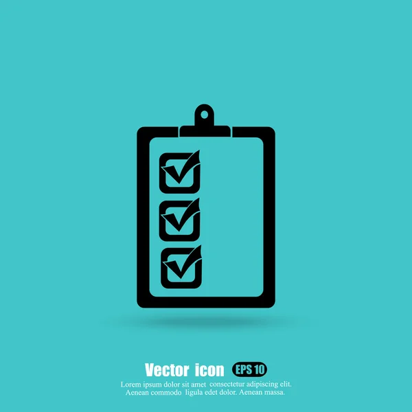Checklist on clipboard icon — Stock Vector