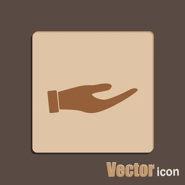 Icono de la mano sosteniendo vacío — Vector de stock