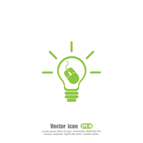 Mouse in bulb icon — Stock Vector