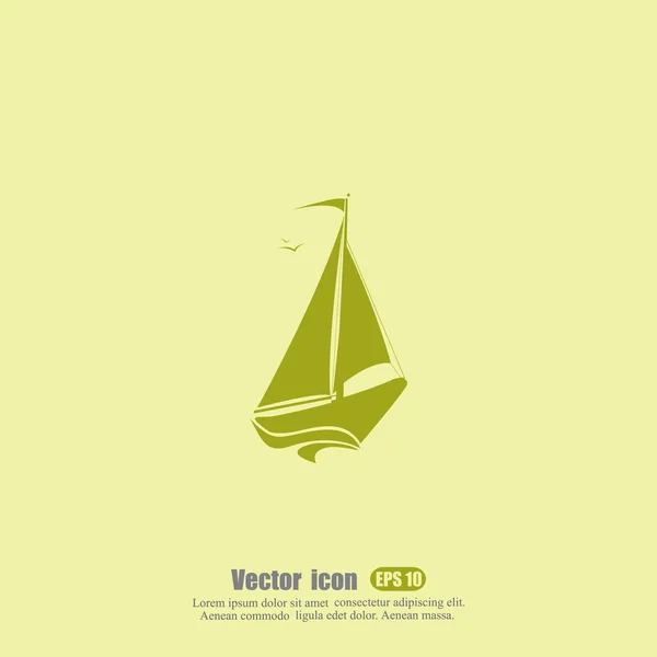 Icono del barco de vela — Vector de stock