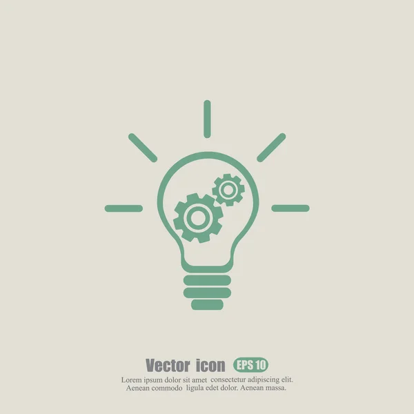 Cogs in light bulb icon — Stock Vector