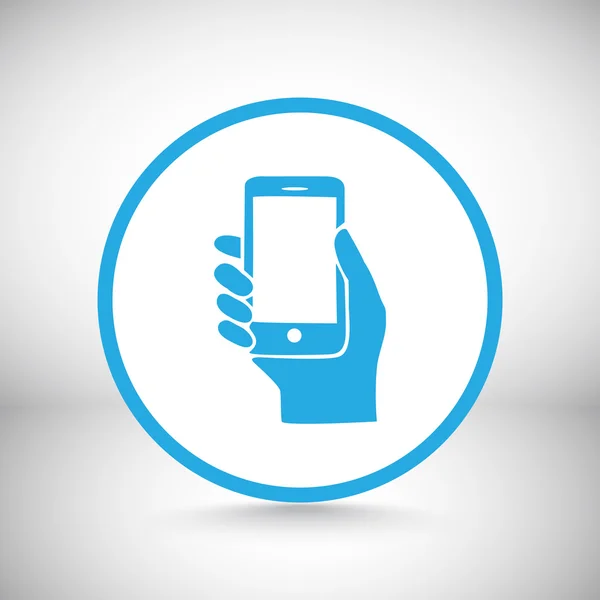 Téléphone portable dans la main icône — Image vectorielle