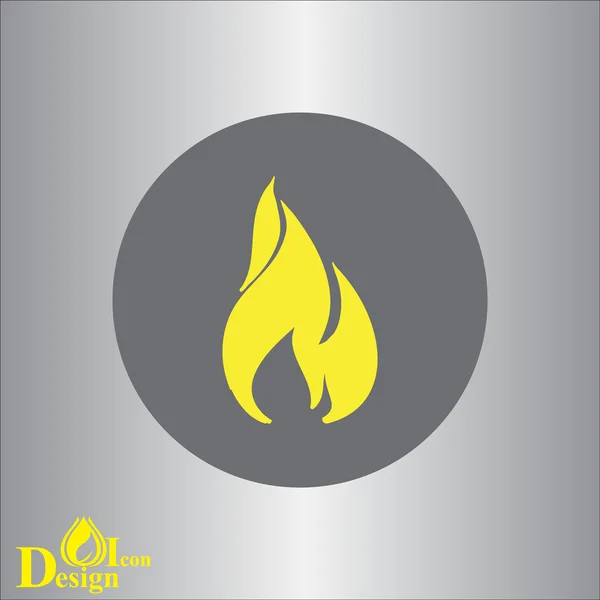 Burning Fire icono — Vector de stock