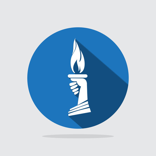 torch flame in hand icon