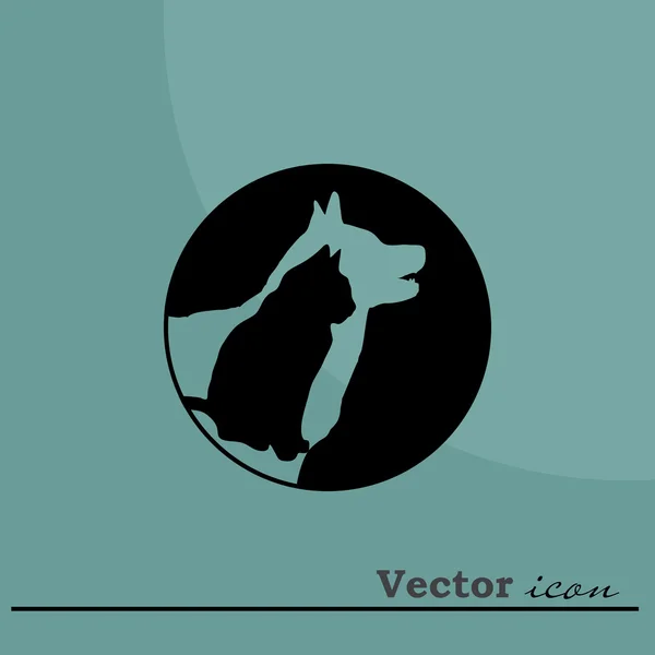 Perro y gato icono — Vector de stock