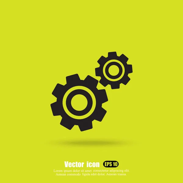 Kugghjul och hjul ikon — Stock vektor