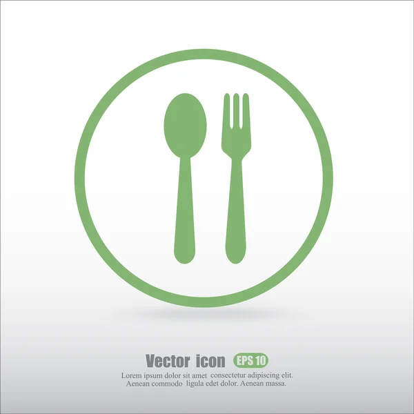 Tenedor y cuchara icono — Vector de stock