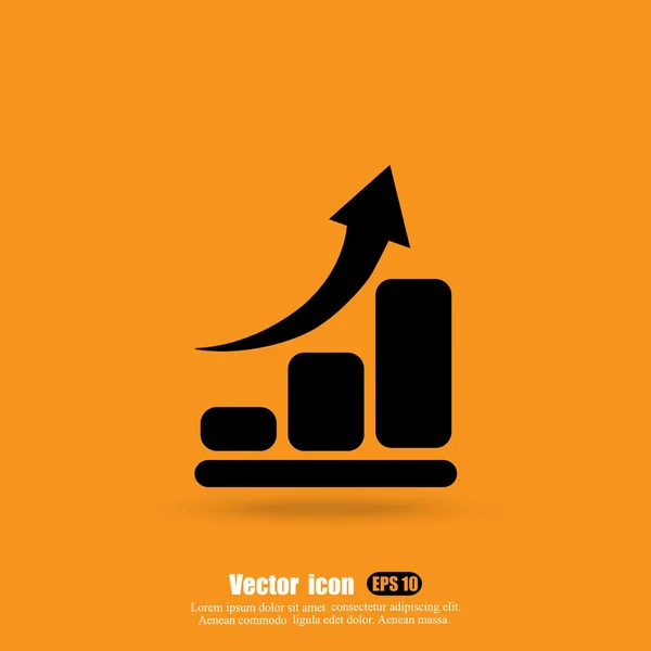 Diagrama com ícone de seta — Vetor de Stock