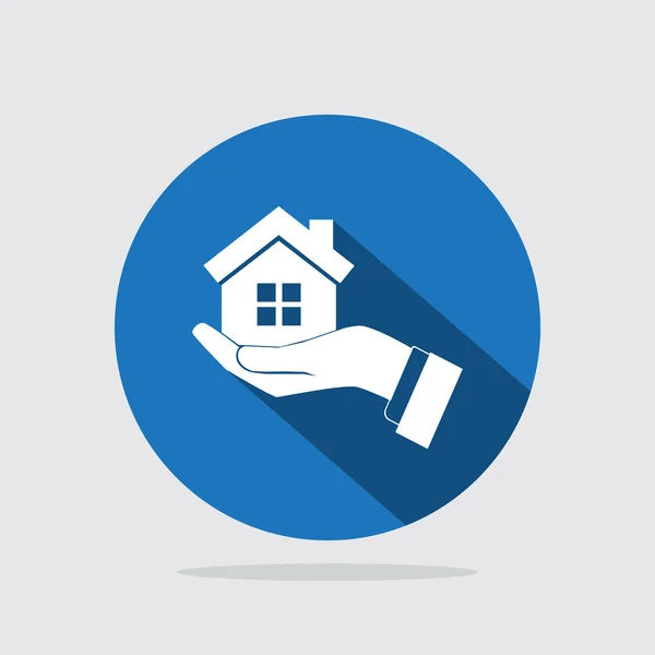 House in hand icon — Stock Vector