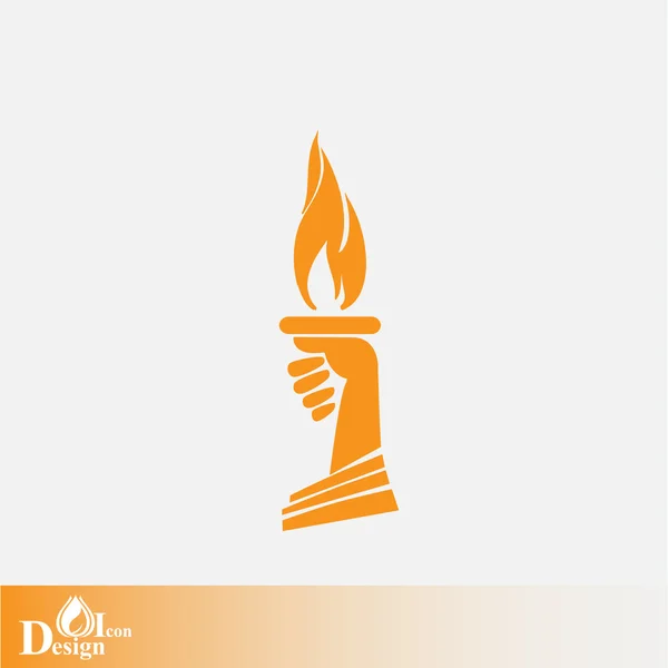 Torch flame in hand icon — Stock Vector