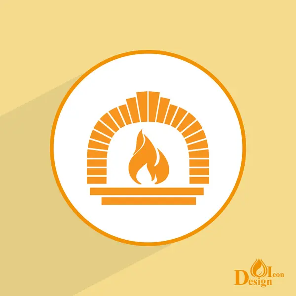 Quema de icono de chimenea — Vector de stock