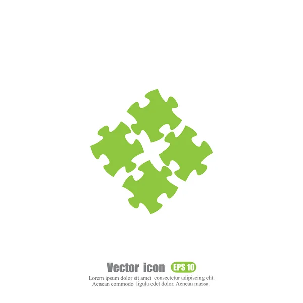 Puzzle pièces ensemble icône — Image vectorielle