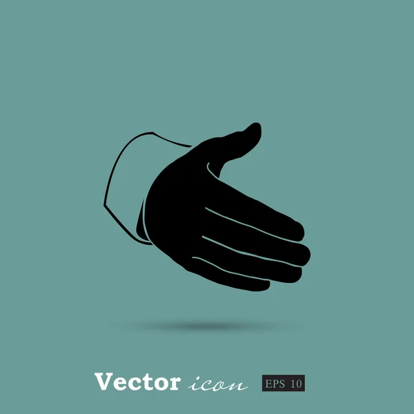 Mano oferta apretón de manos icono — Vector de stock