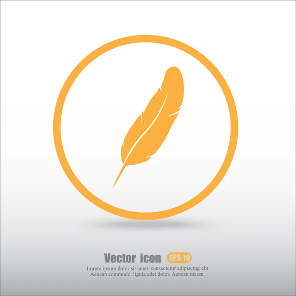 Writing feather icon — Stock Vector