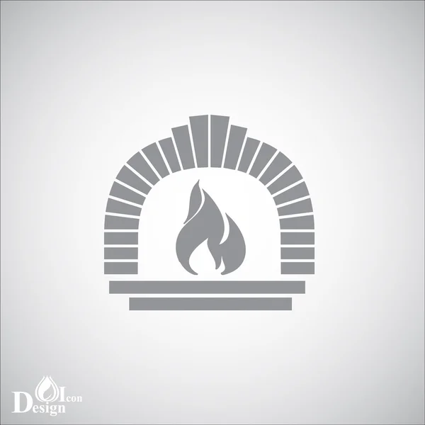 Quema de icono de chimenea — Vector de stock