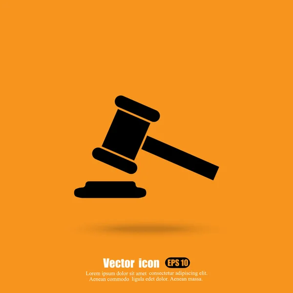 Wet rechter hamer pictogram — Stockvector