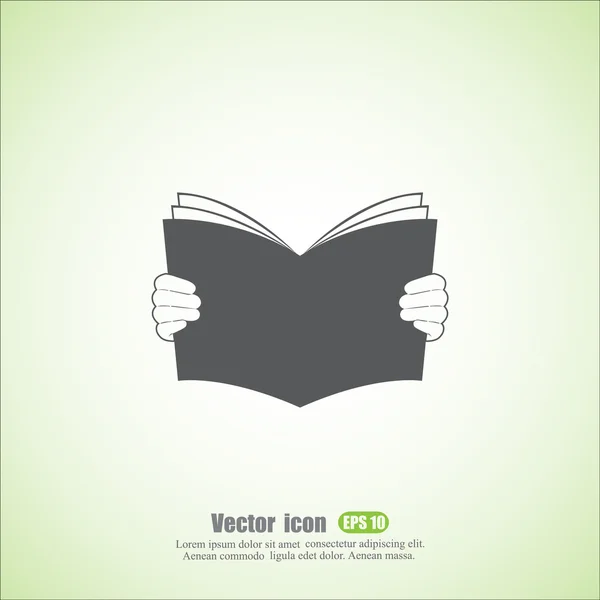 Leer el icono del libro — Vector de stock