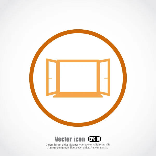 Icono de ventana abierta — Vector de stock