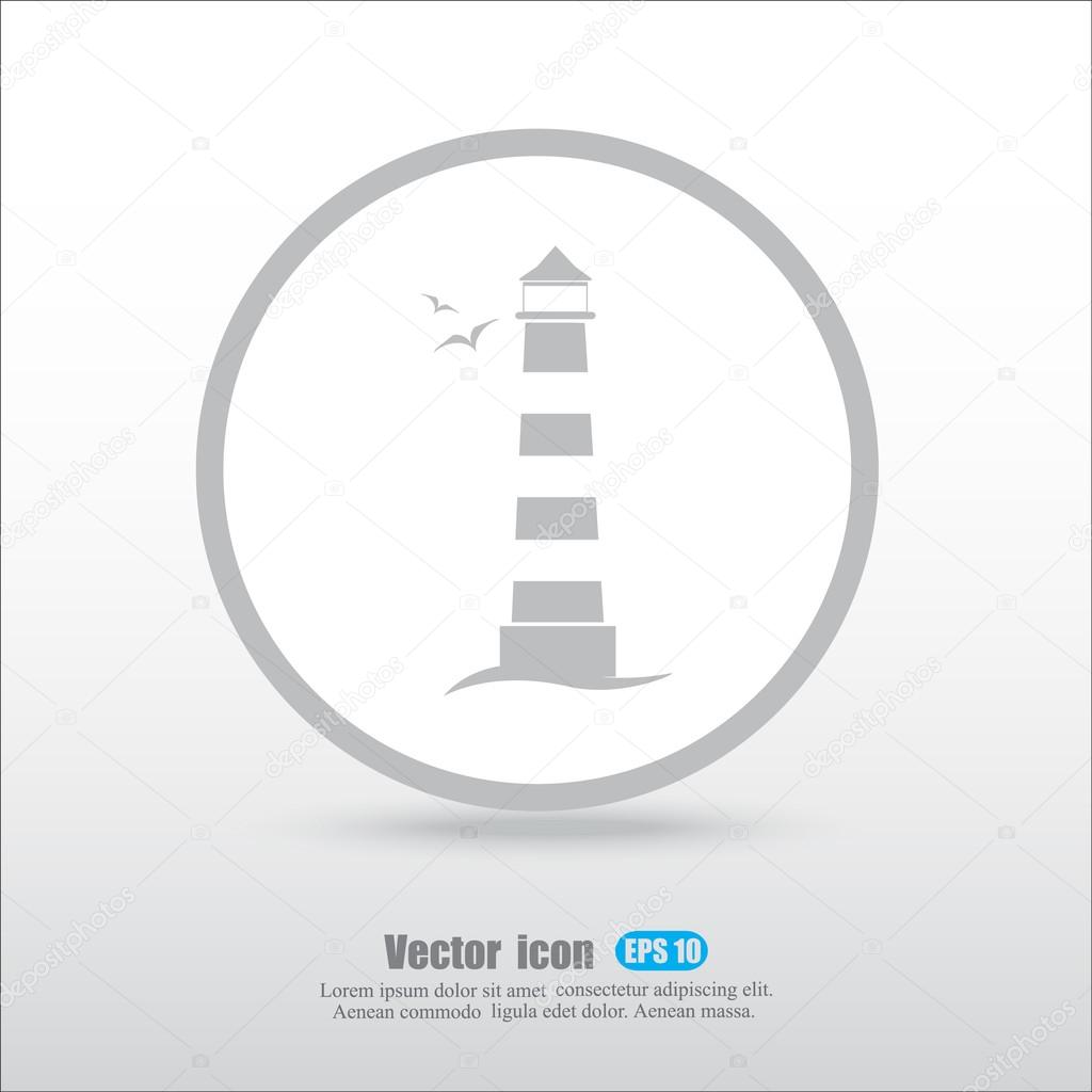 Marine lighthouse icon