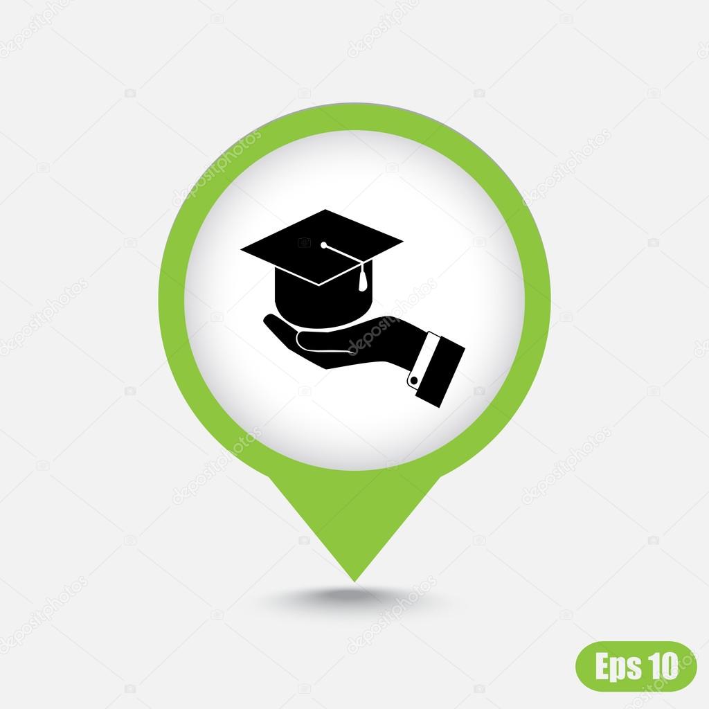 academic hat in hand icon