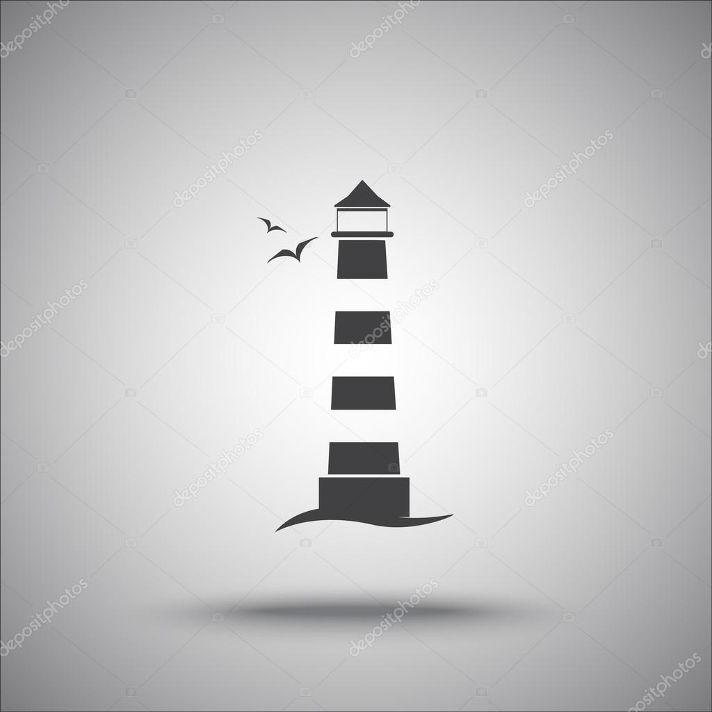 Marine lighthouse icon