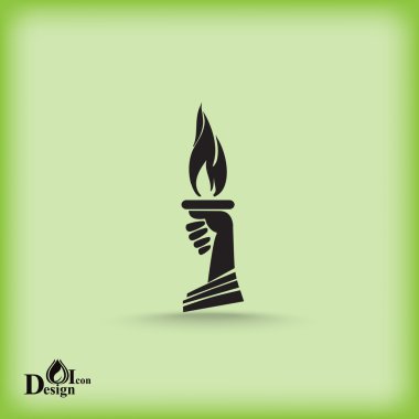 meşale alev el simgesi