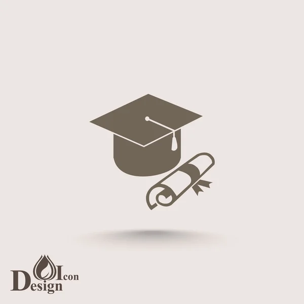 Mezuniyet kep ve diploma simgesi