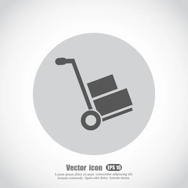 Cajas carro icono — Vector de stock