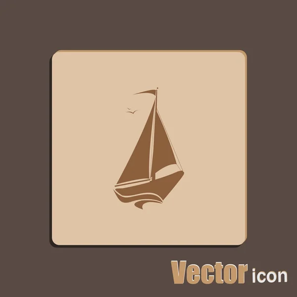 Icono del barco de vela — Vector de stock