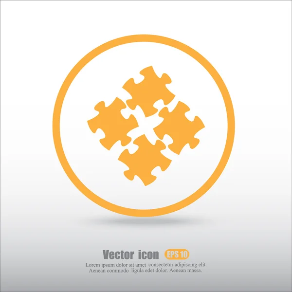Puzzle pieces set icon — Stock Vector