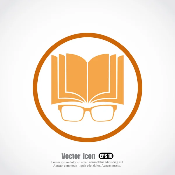 Book and glasses icon — Stock Vector