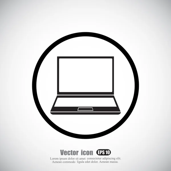 Laptop, notebook Ícone — Vetor de Stock