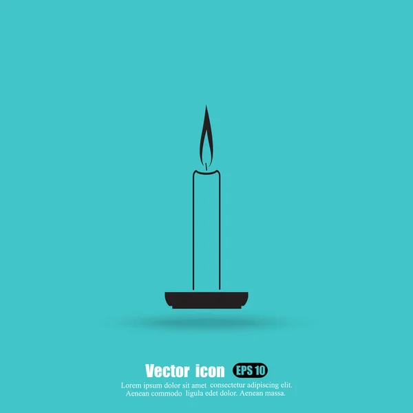 Burning candle icon — Stock Vector