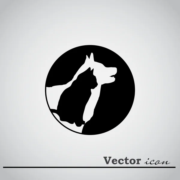 Kutya és macska-ikon — Stock Vector