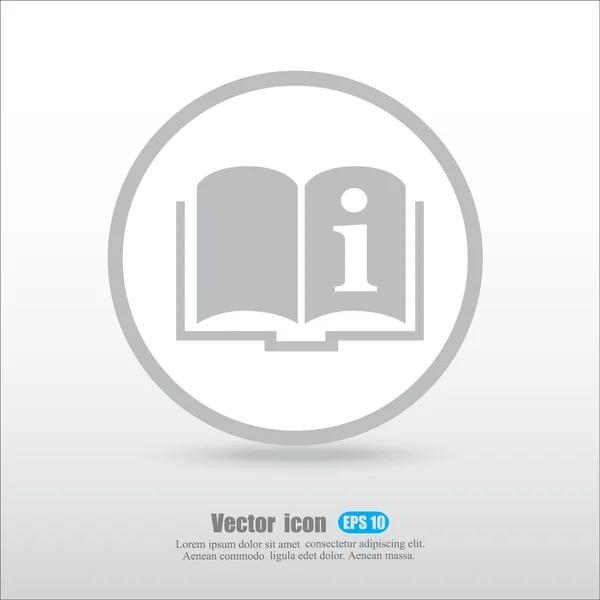 Icono libro de información — Vector de stock