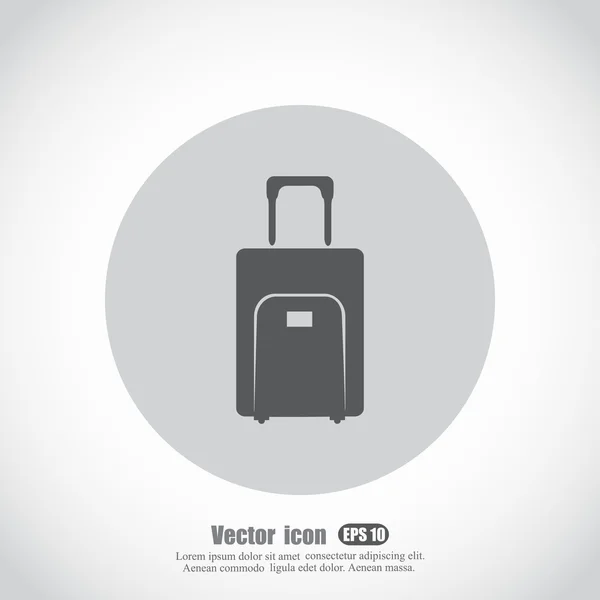Bagages avec icône de poignée — Image vectorielle