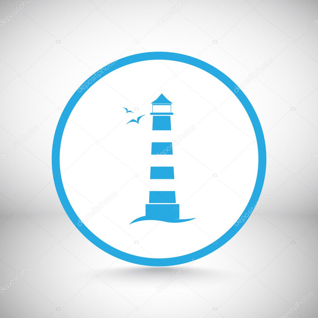 Marine lighthouse icon