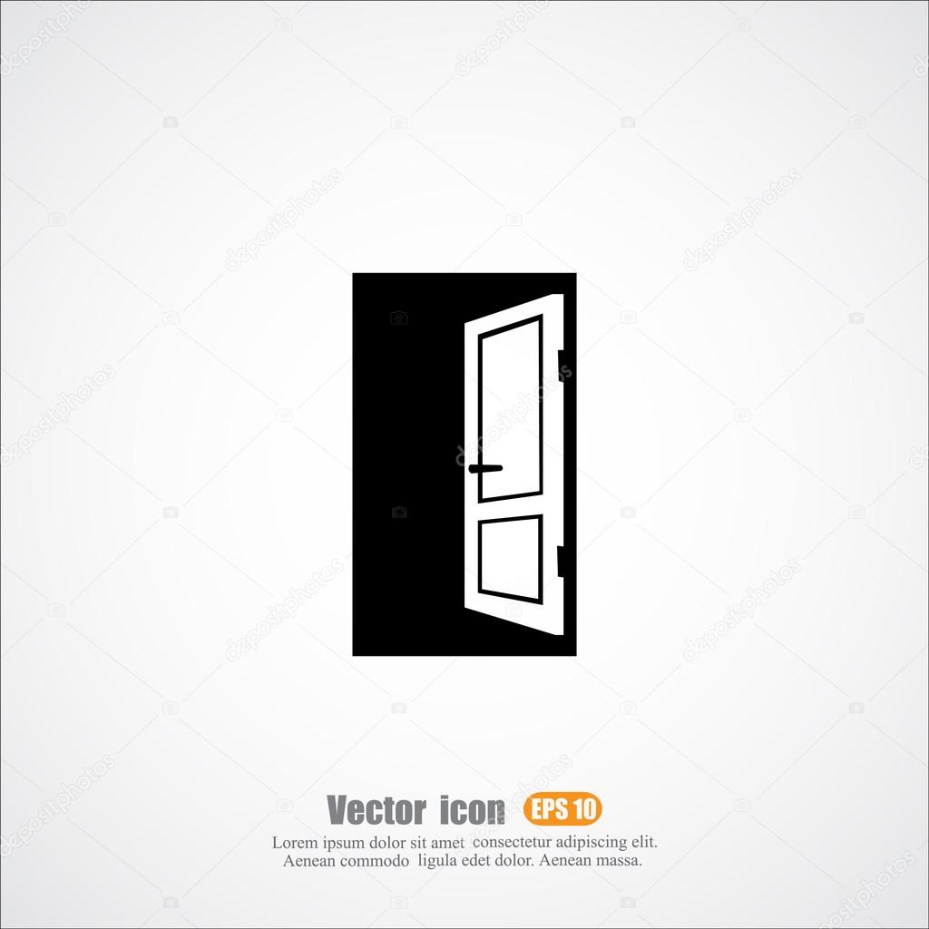 Open door, interior, exit, enter icon. vector illustration